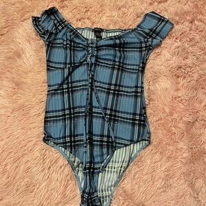 Blue Plaid Kids One Piece